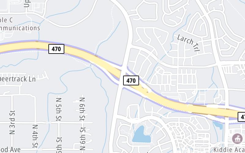 Static map of E 470 at Chambers Road