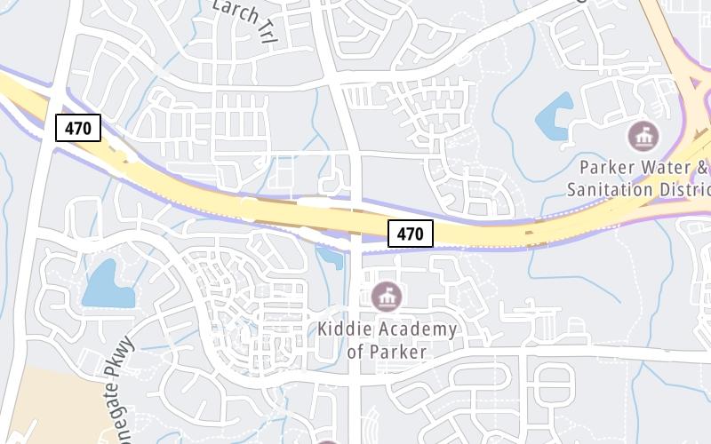 Static map of E 470 at Jordan Road