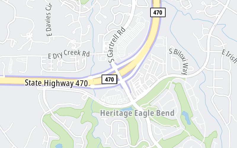 Static map of E 470 at Gartrell Road