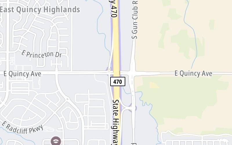 Static map of E 470 at E Quincy Avenue