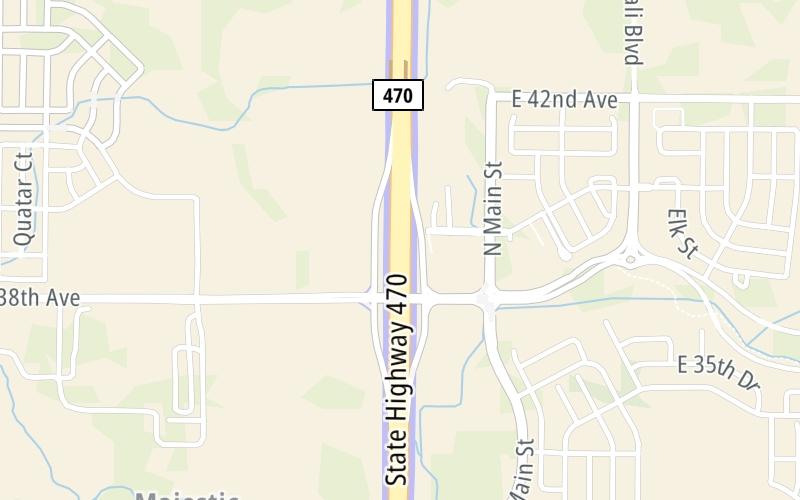 Static map of E 470 at Toll Gantry C