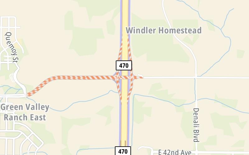 Static map of E 470 at 48th Avenue