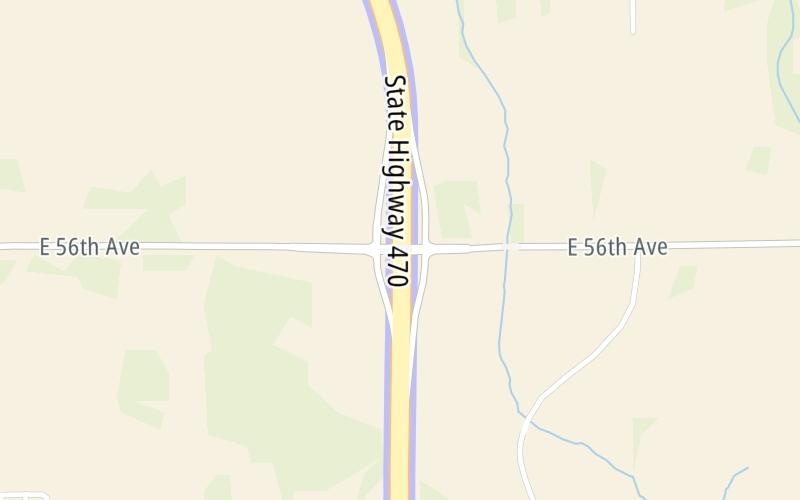 Static map of E 470 at 56th Avenue