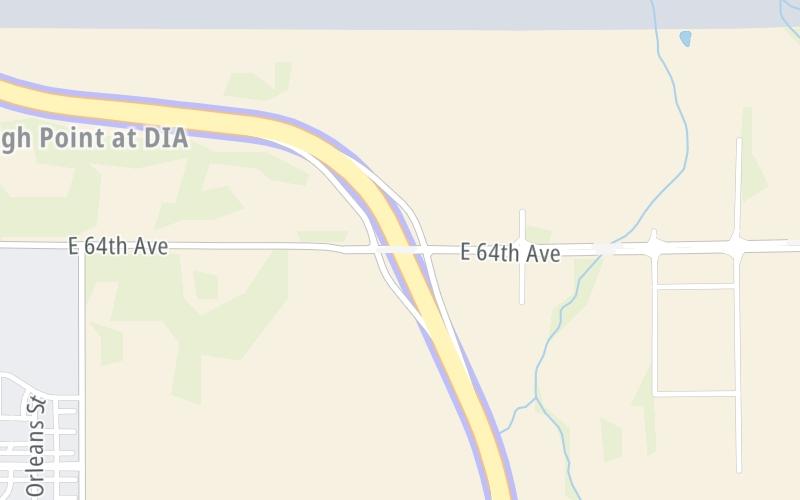 Static map of E 470 at 64th Avenue