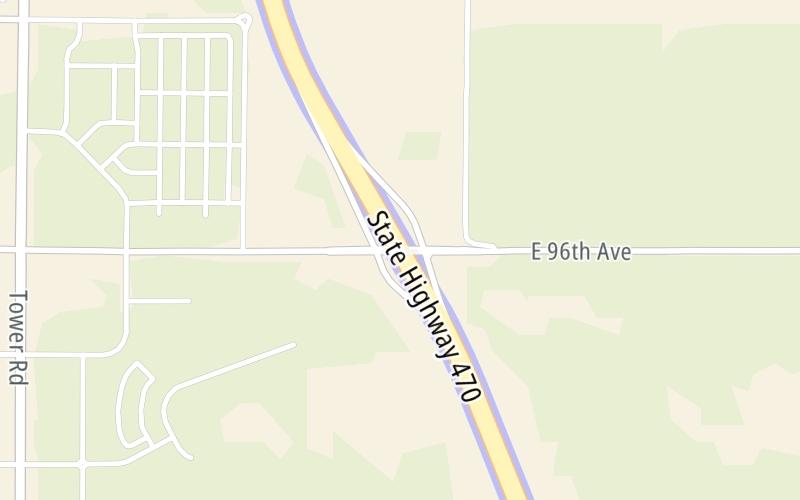 Static map of E 470 at 96th Avenue