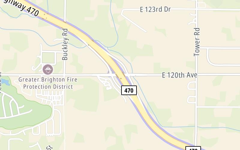 Static map of E 470 at 120th Avenue