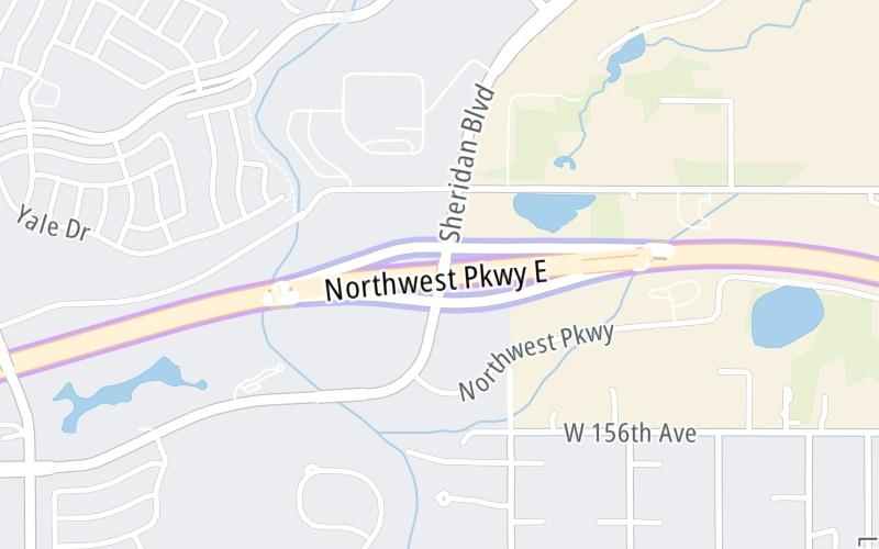 Static map of Northwest Parkway at Sheridan Parkway