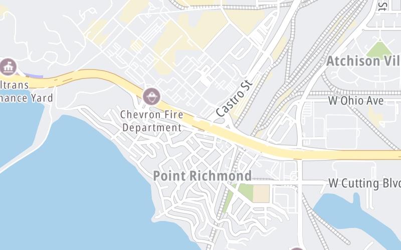 Static map of Richmond San Rafael Bridge at Richmond Parkway / Castro Blvd