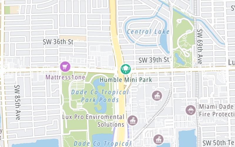 Static map of Don Shula Expressway at Bird Road / SW 40th Street