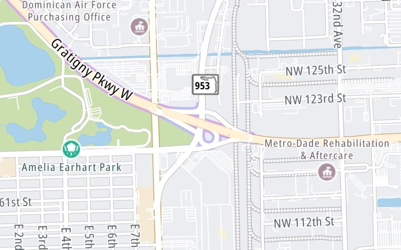 Static map of Gratigny Parkway at 42nd Ave