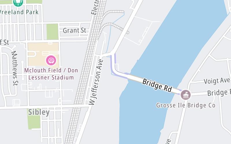 Static map of Grosse Ile Bridge at Grosse Ile Toll Booths