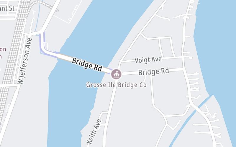 Static map of Grosse Ile Bridge at Meridian Rd / Bridge Rd