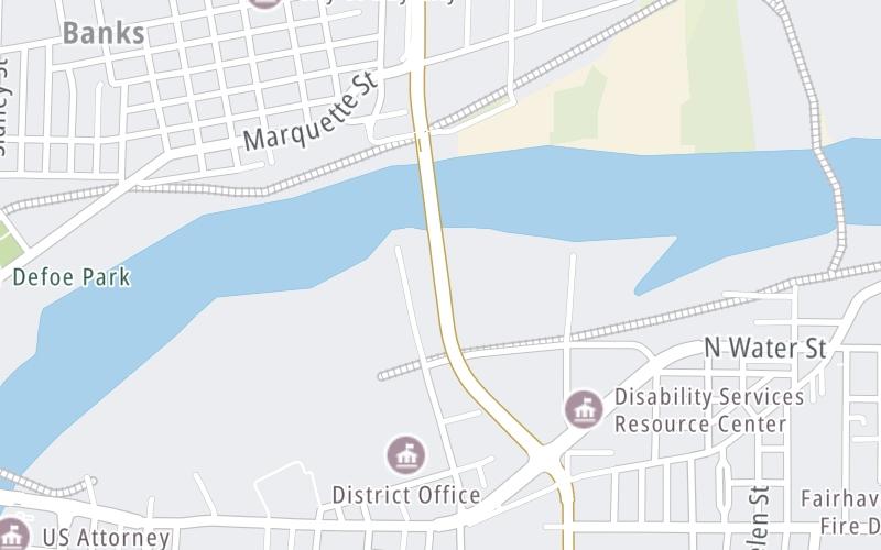 Static map of Independence Bridge at Toll gantry