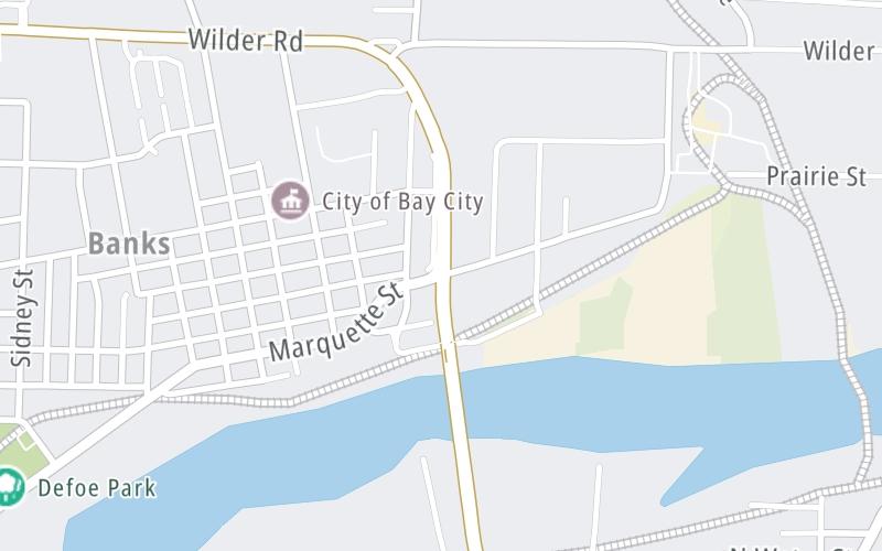 Static map of Independence Bridge at Marquette Avenue