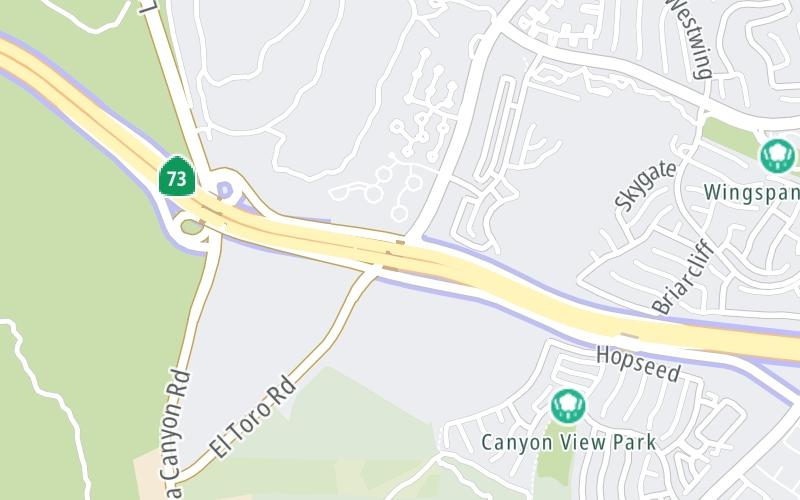 Static map of Ca 73 at El Toro Road / Laguna Canyon Road