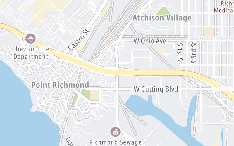 Static map of Richmond San Rafael Bridge at Canal Boulevard / Richmond Parkway