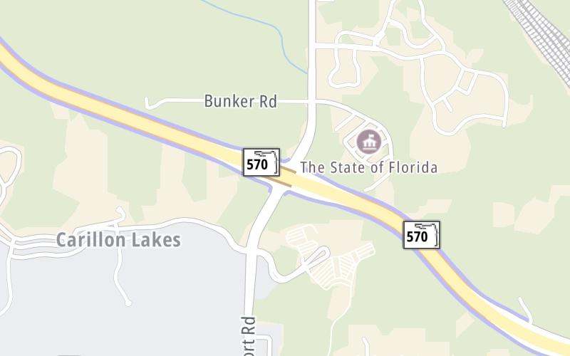 Static map of Polk Parkway at Airport Road