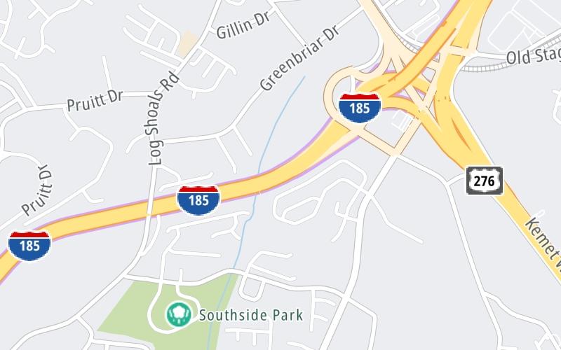 Static map of Southern Connector at Neely Ferry Road