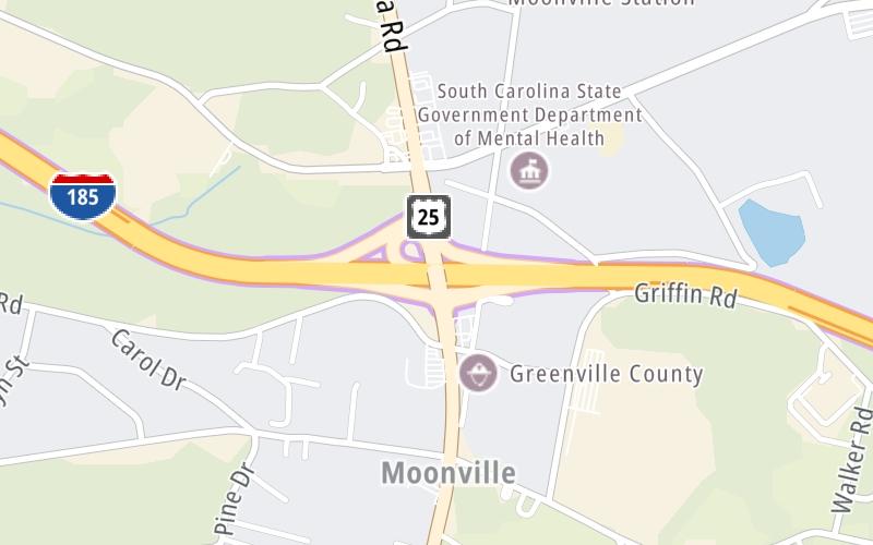 Static map of Southern Connector at US Hwy 25