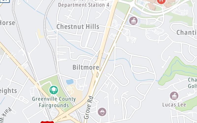 Static map of Southern Connector at Grove Road