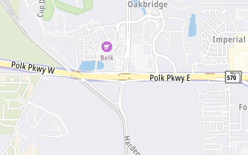 Static map of Polk Parkway at Harden Boulevard