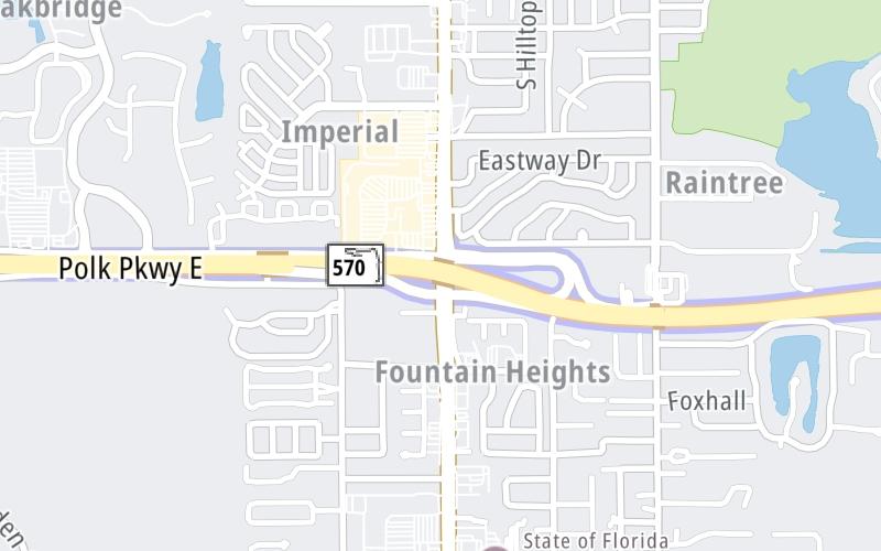 Static map of Polk Parkway at South Florida Avenue