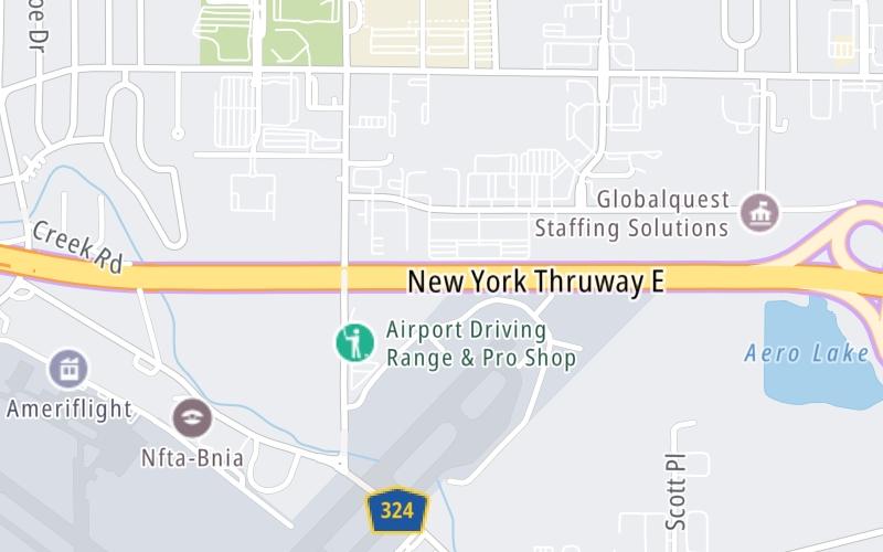 Static map of New York State Thruway at Highway Gantry