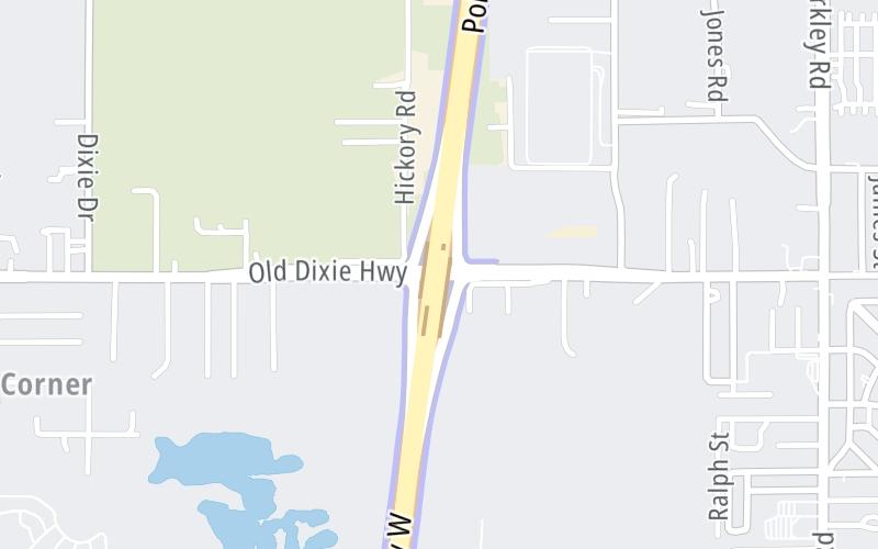 Static map of Polk Parkway at Old Dixie Highway / CR 546