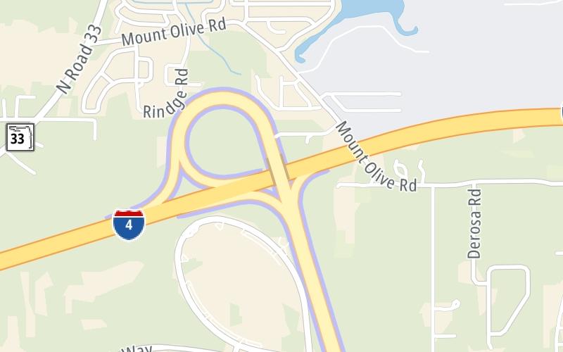 Static map of Polk Parkway at I-4 East