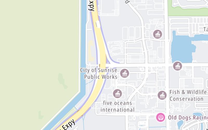 Static map of Sawgrass Expressway at Commercial Boulevard