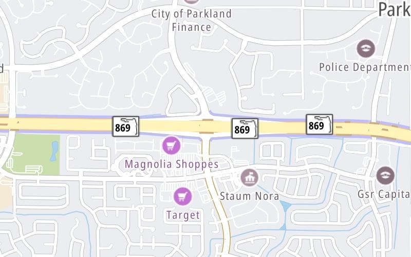 Static map of Sawgrass Expressway at University Drive/SR 817