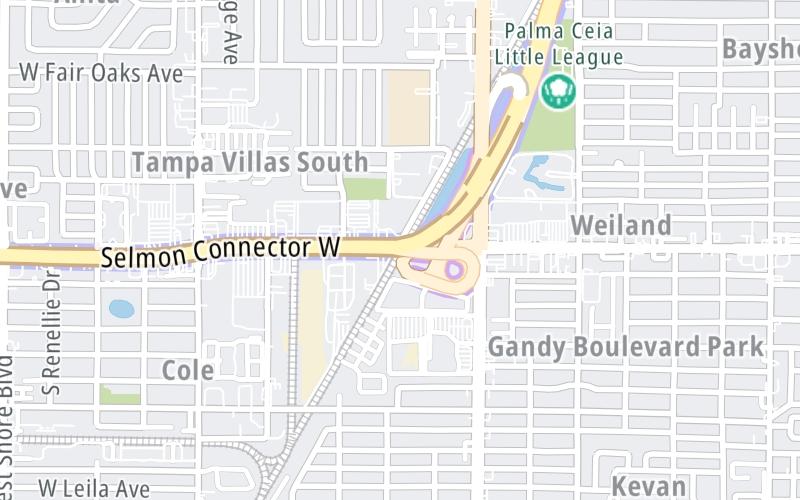 Static map of Selmon Expressway at Dale Mabry Hwy / Gandy Blvd / MacDill AFB