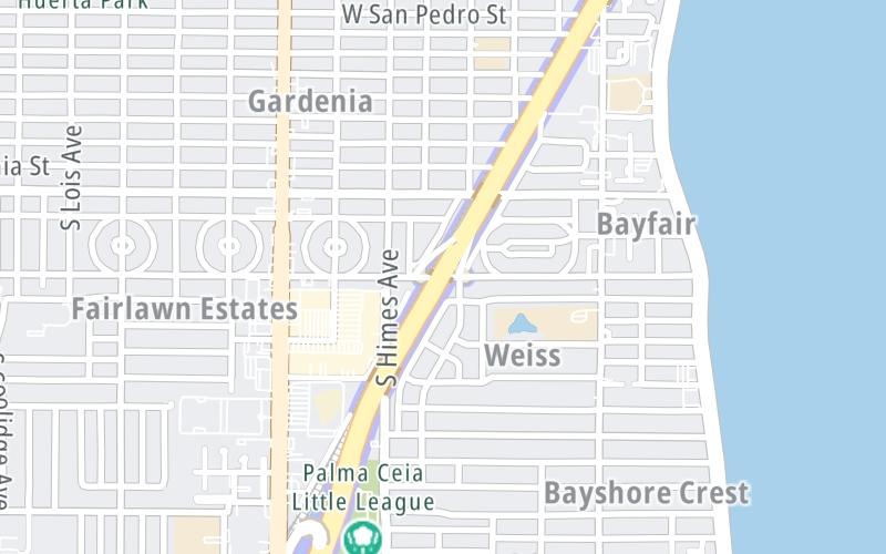 Static map of Selmon Expressway at Euclid Avenue