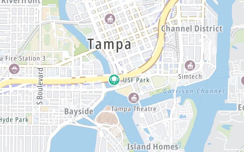 Static map of Selmon Expressway at N Tampa St / Downtown