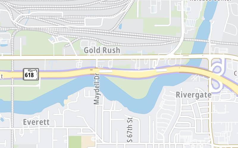 Static map of Selmon Expressway at East AET Toll Gantry