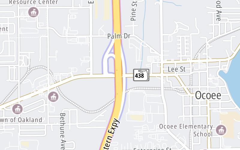 Static map of Western Beltway at Plant Street / SR 438