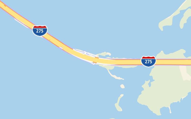 Static map of Sunshine Skyway at Manatee County Rest Area / South Skyway Fishing Pier