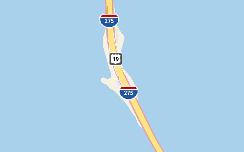 Static map of Sunshine Skyway at Rest Area / North Skyway Fishing Pier / USCG Memorial