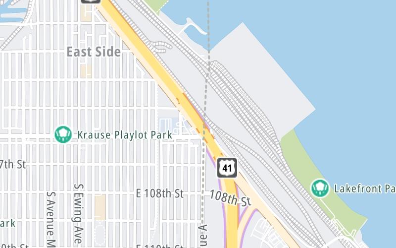 Static map of Chicago Skyway at Indiana Toll Road