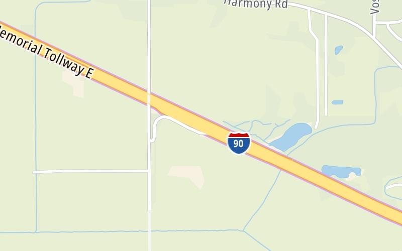 Static map of Jane Addams Memorial Tollway at Marengo Toll Plaza