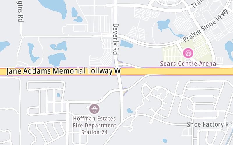 Static map of Jane Addams Memorial Tollway at Beverly Road