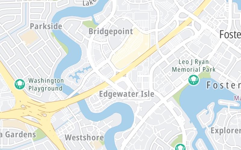 Static map of San Mateo Hayward Bridge at Edgewater Blvd/Mariners Island Blvd