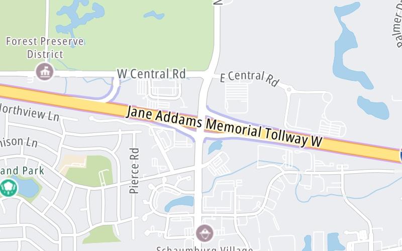 Static map of Jane Addams Memorial Tollway at North Roselle Road