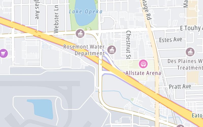 Static map of Jane Addams Memorial Tollway at Lee Street / Illinois 72 / Allstate Arena