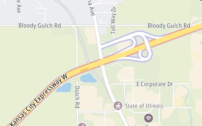 Static map of Ronald Reagan Memorial Tollway at IL 26