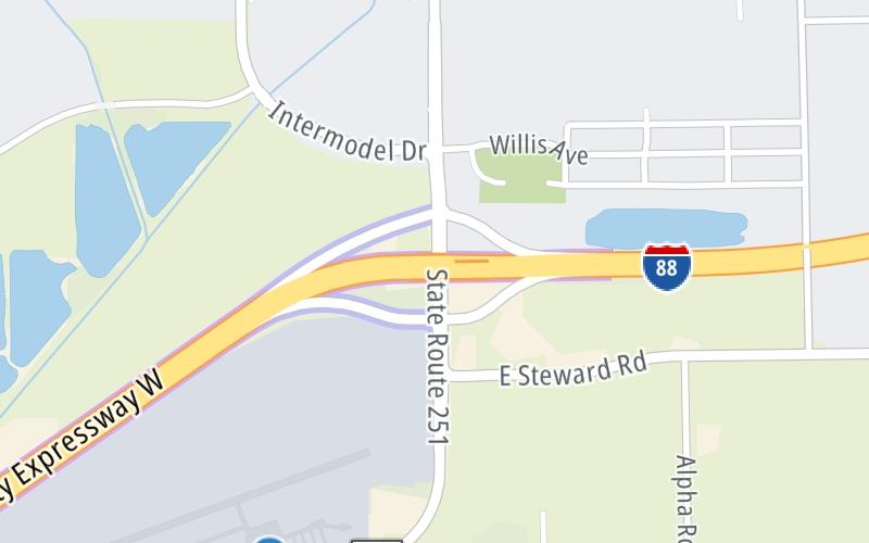 Static map of Ronald Reagan Memorial Tollway at IL 251