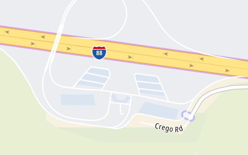 Static map of Ronald Reagan Memorial Tollway at DeKalb Oasis