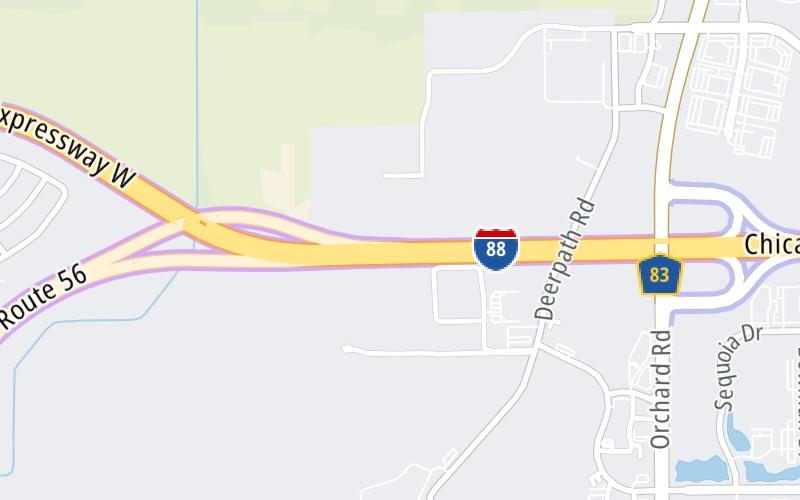 Static map of Ronald Reagan Memorial Tollway at IL 56