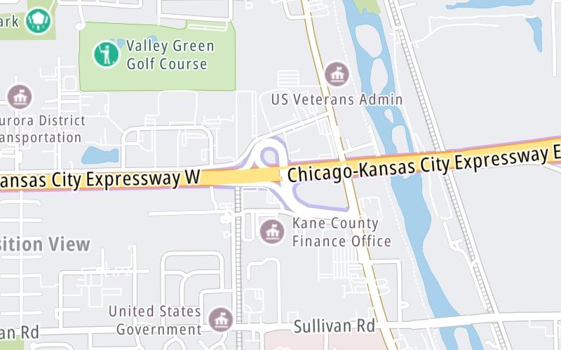 Static map of Ronald Reagan Memorial Tollway at IL 31