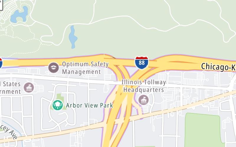 Static map of Ronald Reagan Memorial Tollway at Ogden Avenue